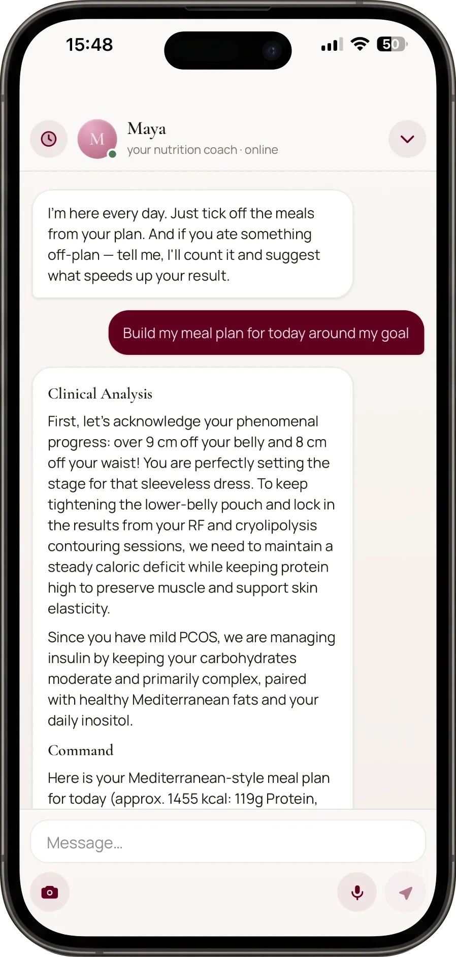 Antheon app — Coach chat